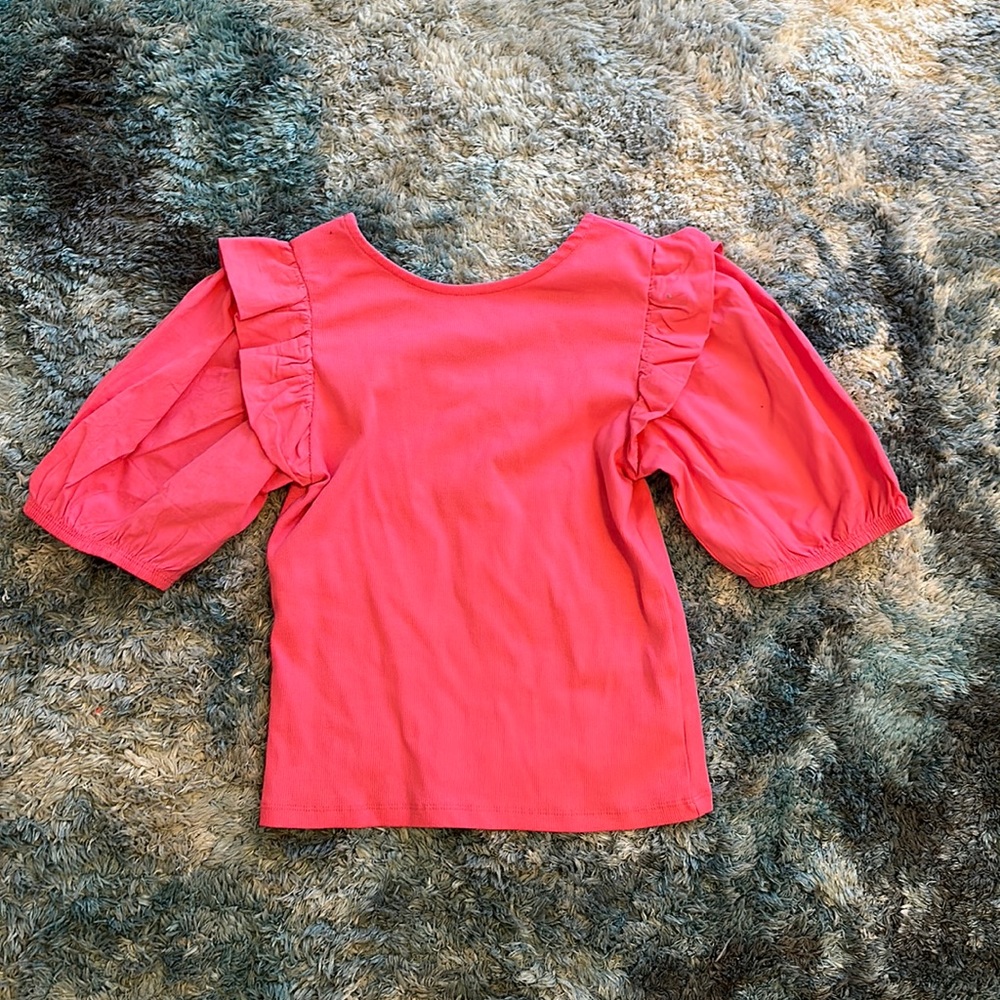 zara pink puff sleeve top